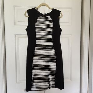 R&M Richards Black & White Stretch Dress, Sz 12